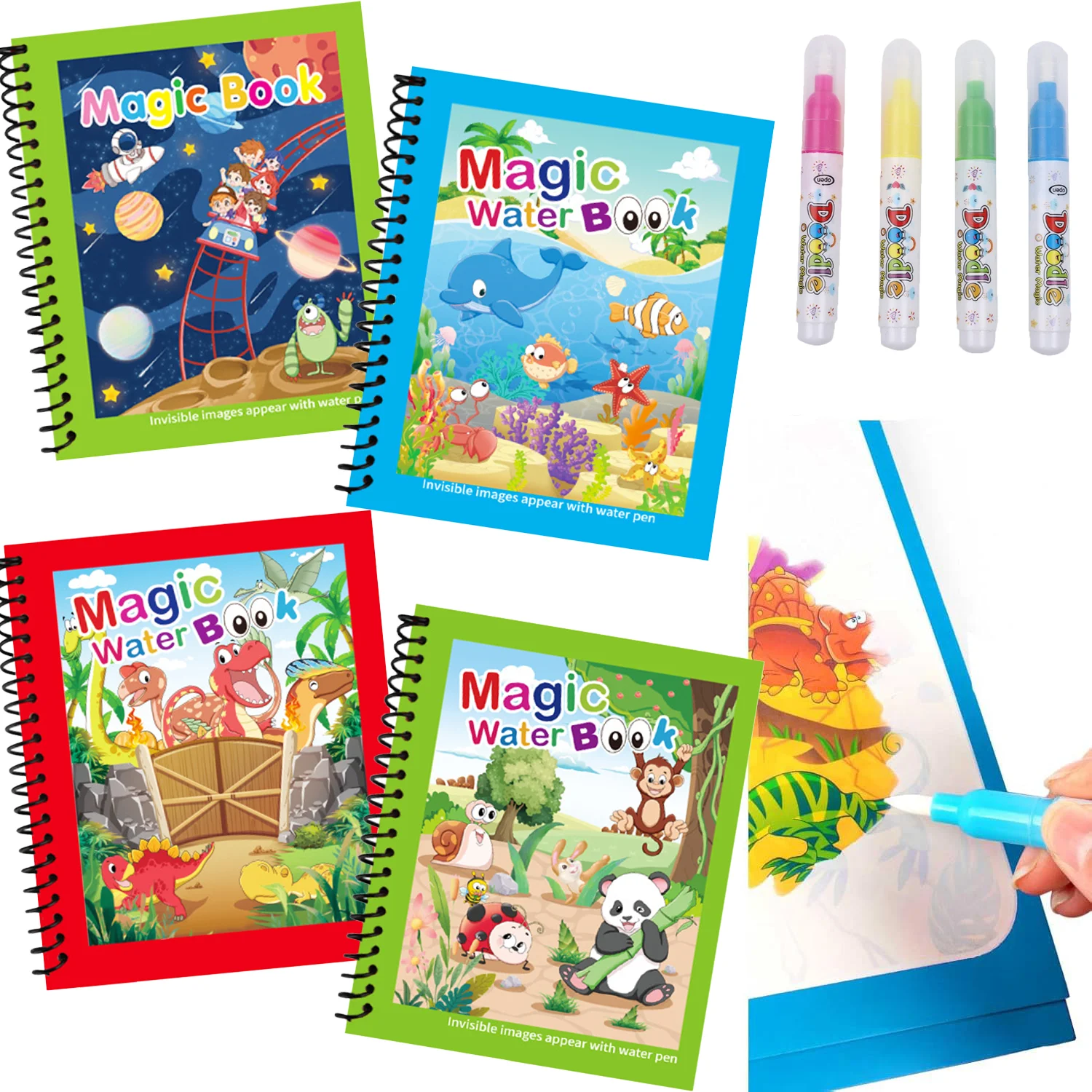 Kids Education Laptop - Magiczna książeczka do malowania wodą, wielokrotnego