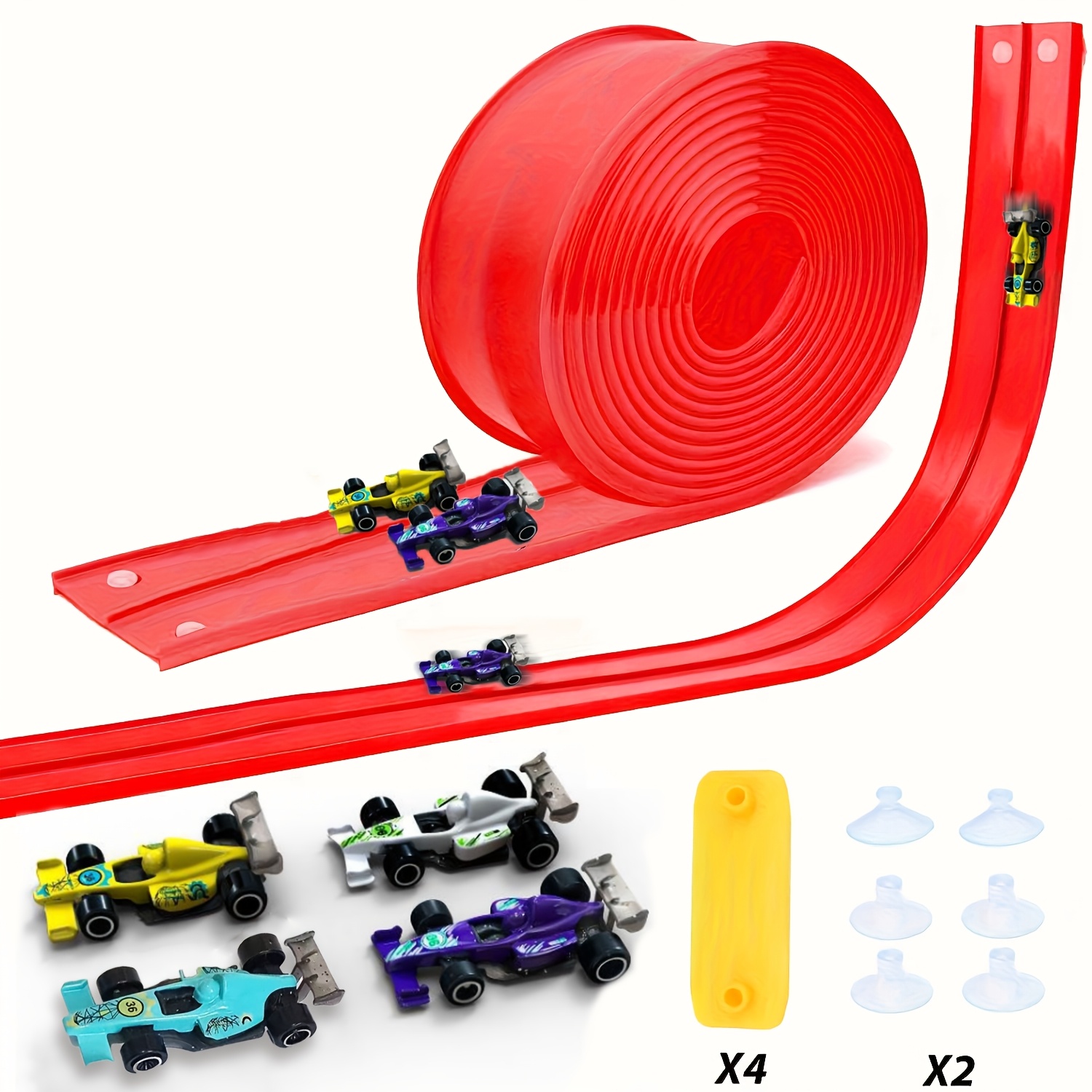Kids Educational Gadget - Elastyczny, giętki tor wyścigowy 4m, zestaw