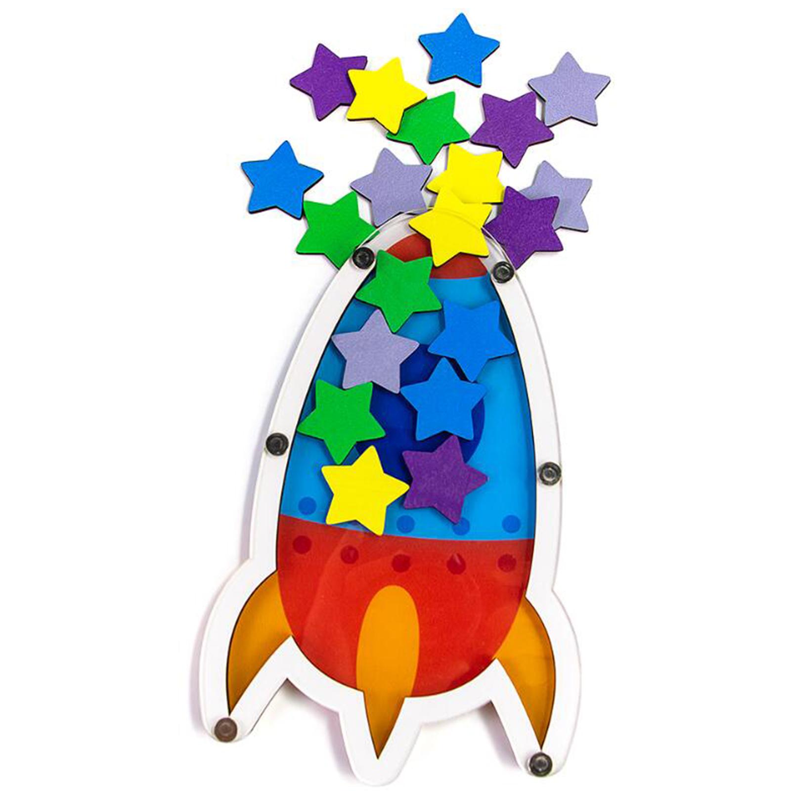 Kids Education Motivation - Słoik motywacyjny z drewnianymi elementami, wielokolorowe