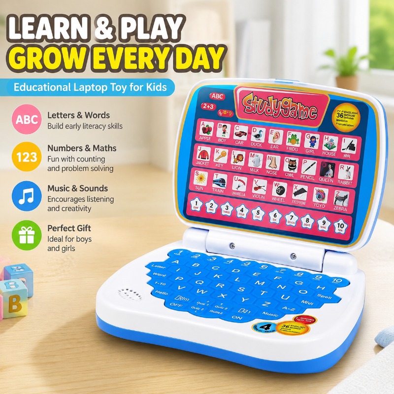 Kids Education Laptop - Mini Symulowany Laptop Zabawka Edukacyjna Ekran