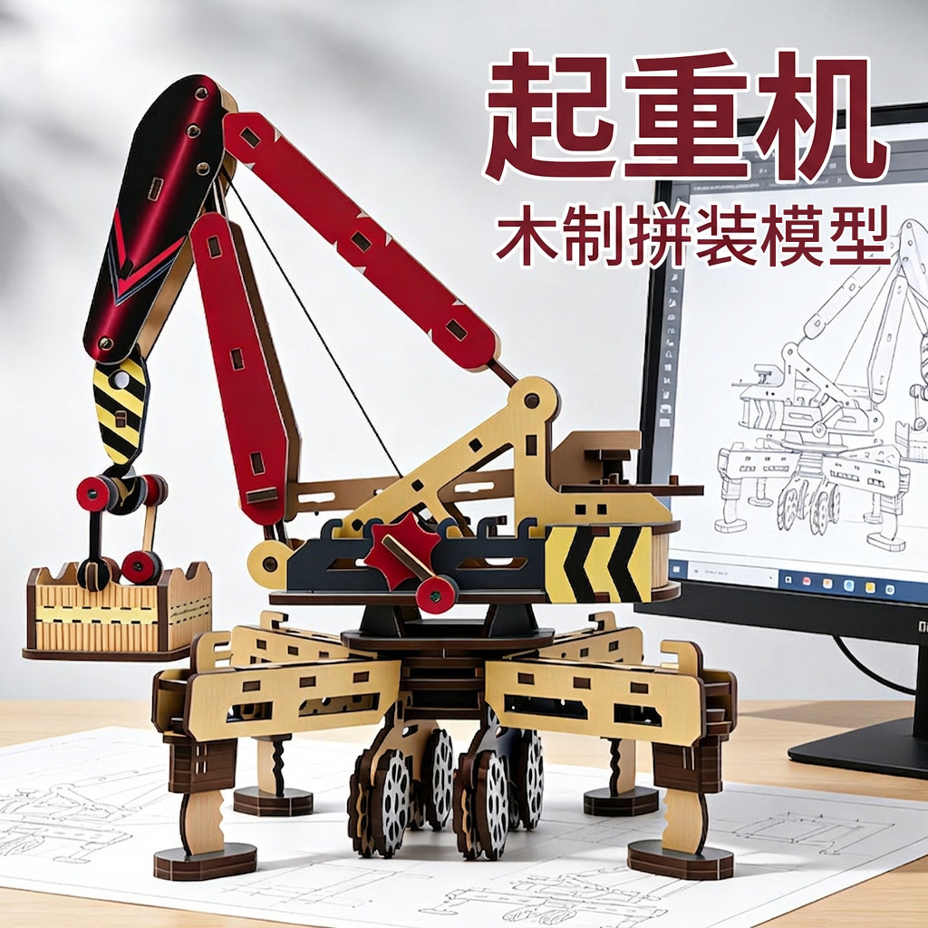 Drewniany model dźwigu 3D do s – Kids Education Mobile recenzja i cena