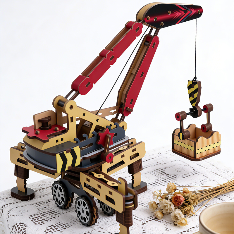 Drewniany model dźwigu 3D do s – Kids Education Mobile recenzja i cena