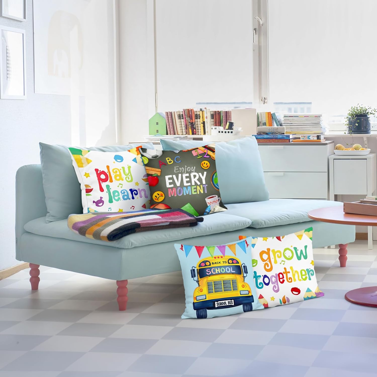 Zestaw 4 poszewek na poduszki  – Kids Education Motivation recenzja i cena