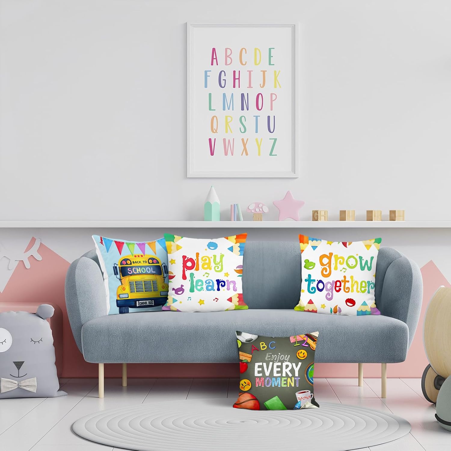Zestaw 4 poszewek na poduszki  – Kids Education Motivation recenzja i cena